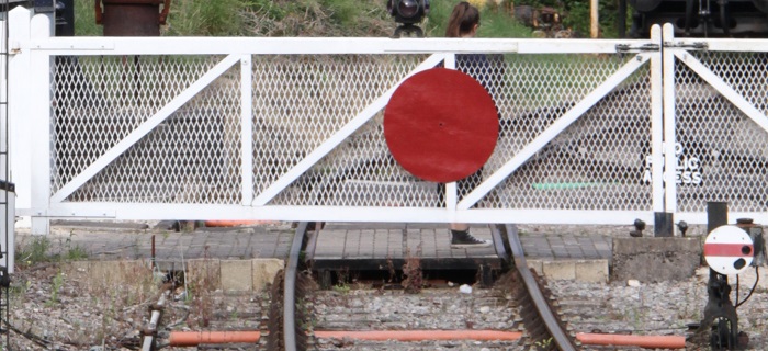 View of level crossing gate